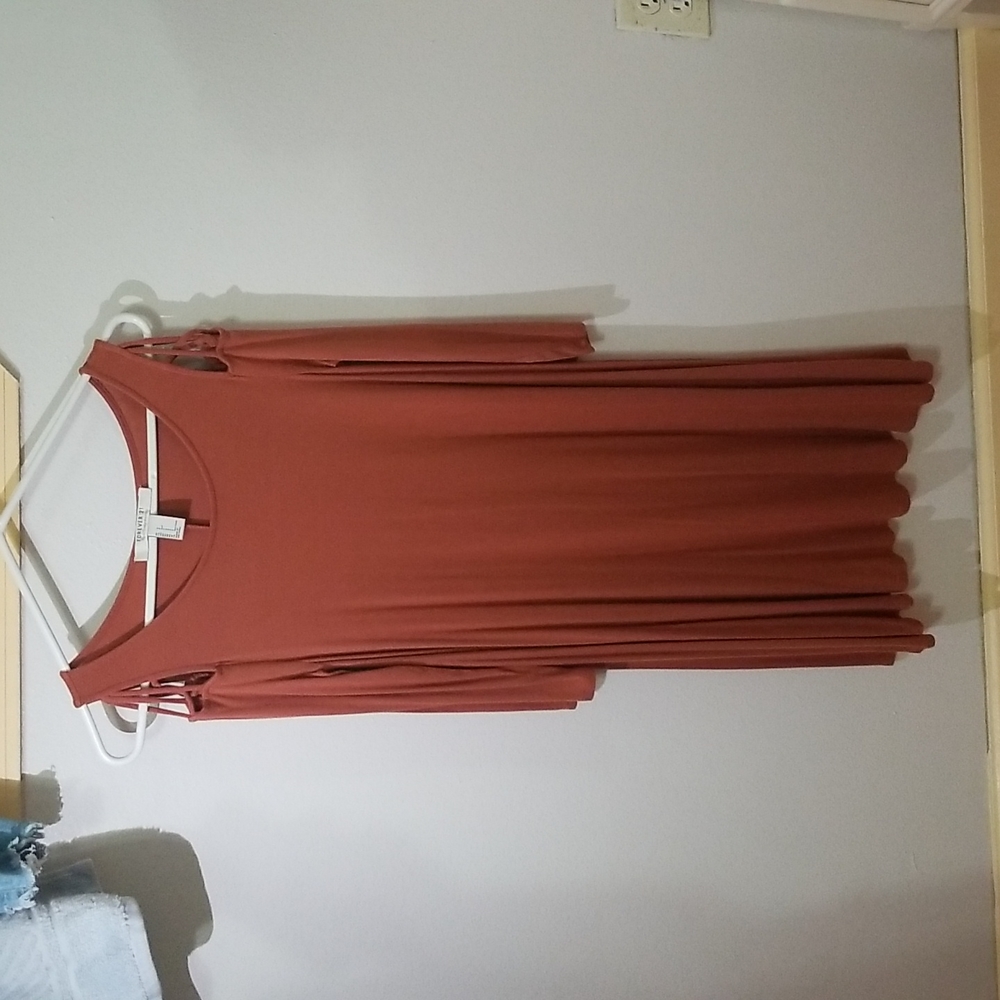 Midi Red Brown Dress